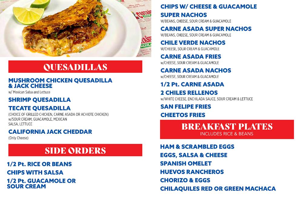 Castañeda's Mexican Food Menu image 2